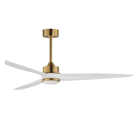 Maxim Lighting Woodwind 72'' Solid Wood Blade Fan w LED Light Kit, Natural Aged Brass 88833NAB